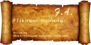 Flikinger Asszunta névjegykártya